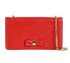 Bow Wallet On Chain, £150, Handbags, Red, Leather, Front view